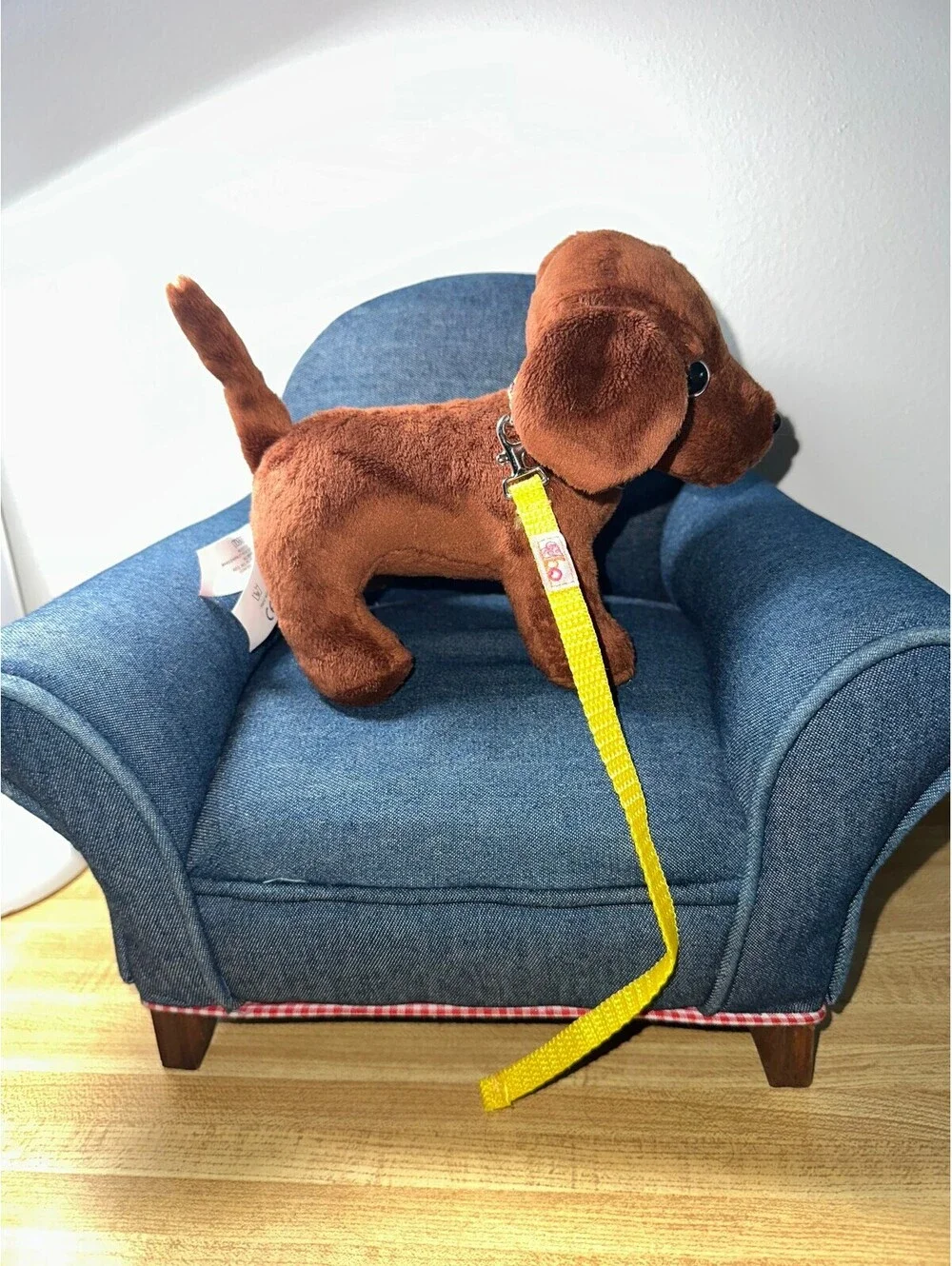 Vintage Boyd's Bears Blue Denim Couch Chair Plush Dog Doll